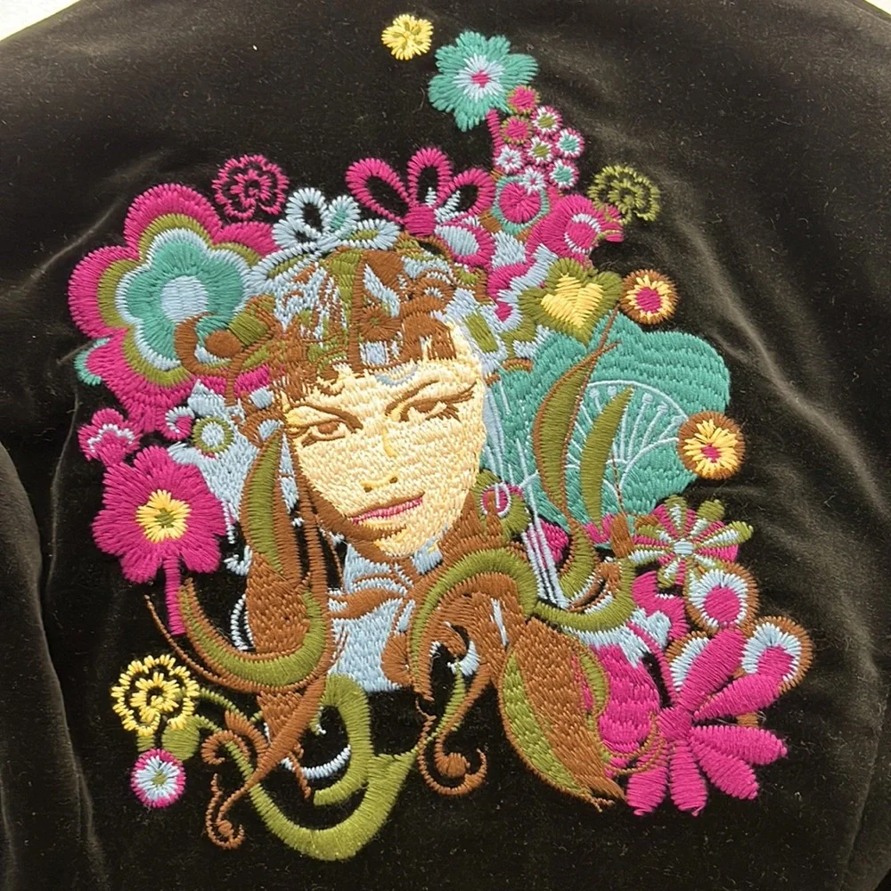 EUC True Religion Embroidered Back Velour Blazer - Picture 6 of 7